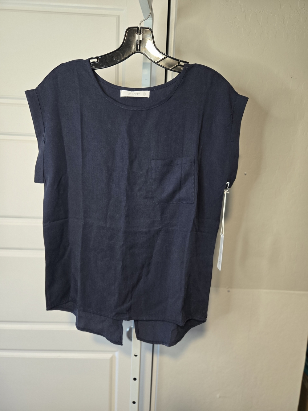 Women's Navy Pocket Tee